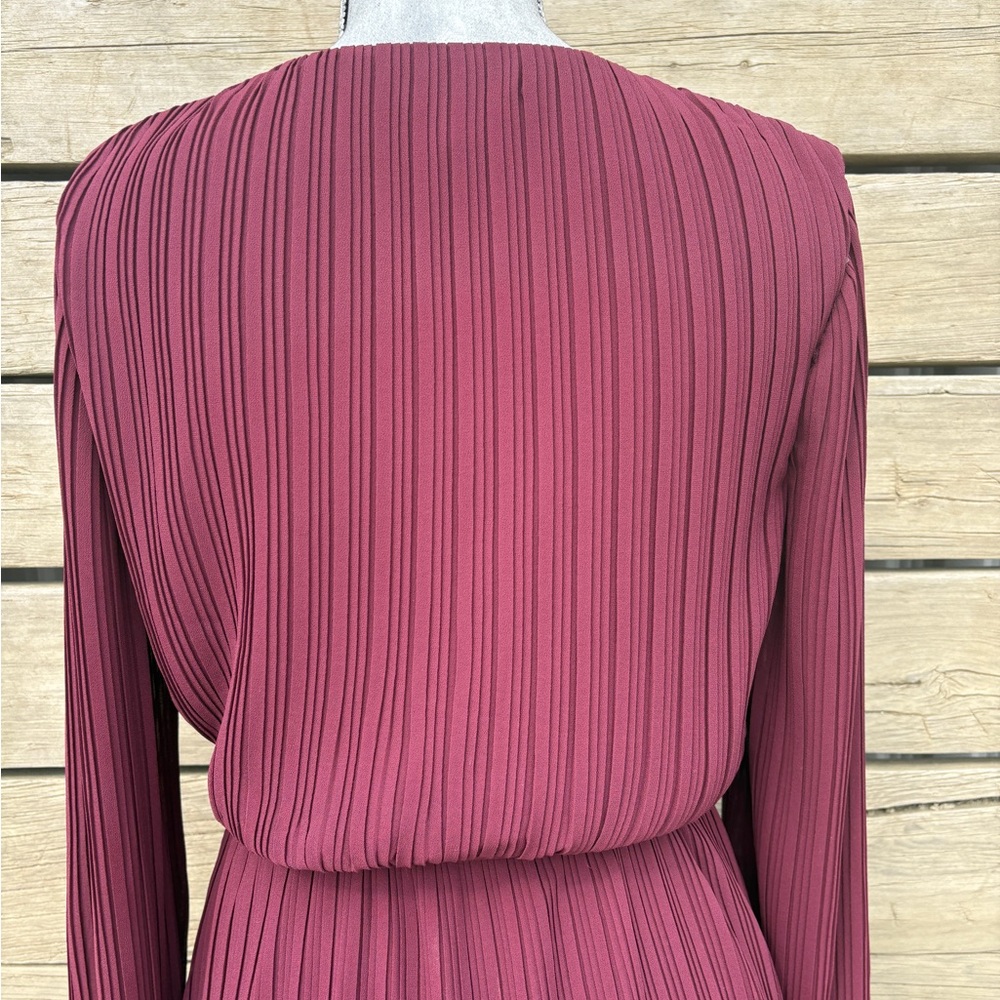 Ever New Burgundy Long Sleeve Dress Sz 4 - Picture 8 of 14